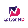 Initial Letter ND Vector Logo Design