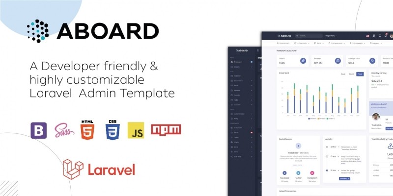 Aboard - HTML And Laravel Admin Dashboard Template