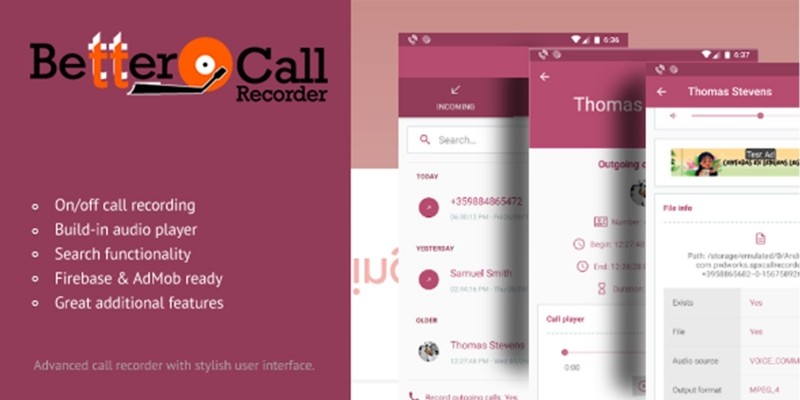 Better Call Recorder - Android App Template