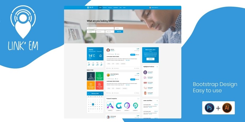 Link Em - Professional Network Platform PSD