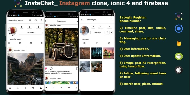 InstaChat - Instagram Clone Ionic 4 And Firebase