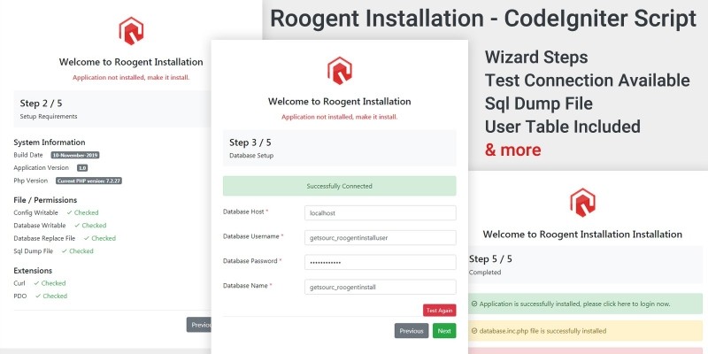 Roogent Installation PHP Script