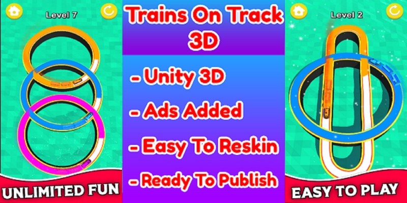 Trains On Track 3D Game Unity Source Code
