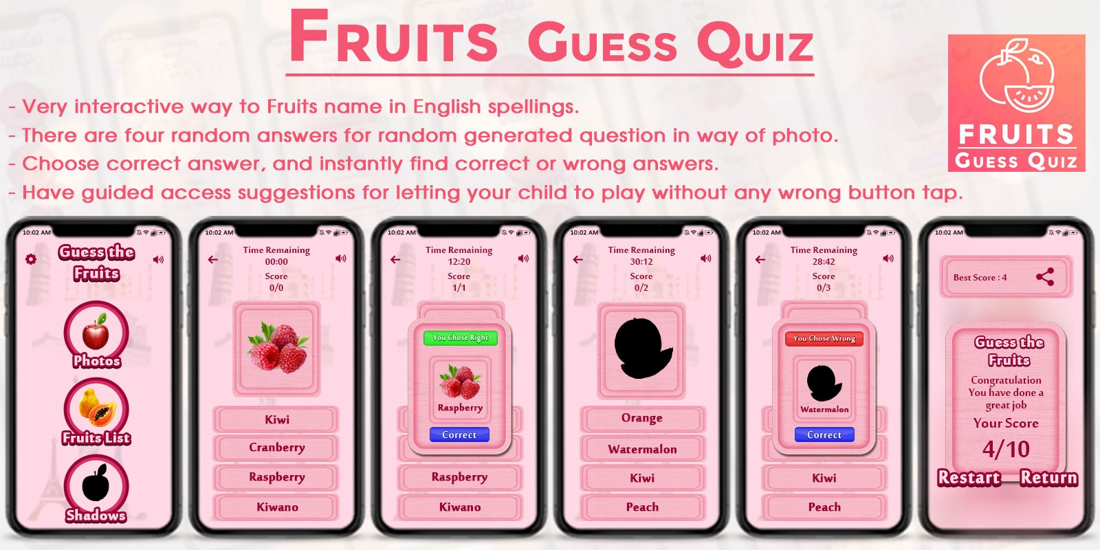 Fruits Quiz Guess iOS SWIFT.