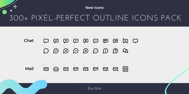 300 Pixel-Perfect Outline Icons Pack