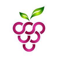 Modern Fruit Grape Logo