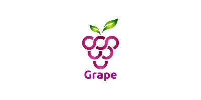 Modern Fruit Grape Logo