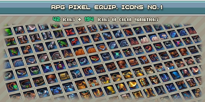 RPG Pixel Equipment Icons 1