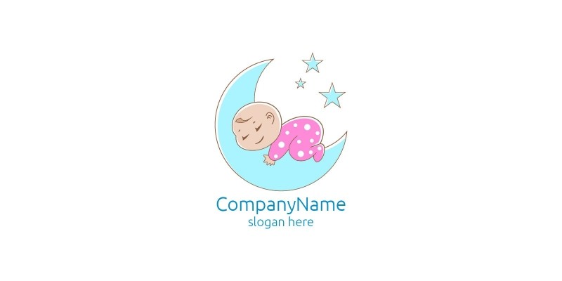 Cute Baby Sleep Logo Design for Babyshop