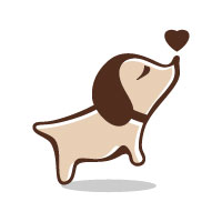 Dog With Love Vector Logo For Pet Shop