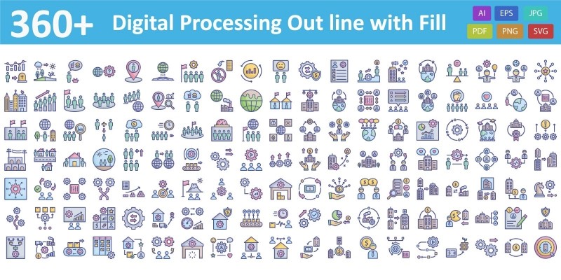  Digital processing Vector icon