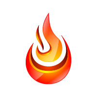 3D Fire Flame Element Logo Design