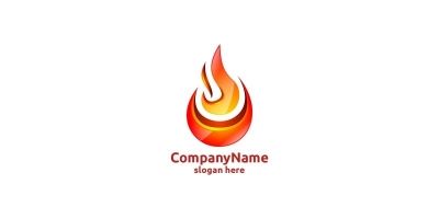 3D Fire Flame Element Logo Design