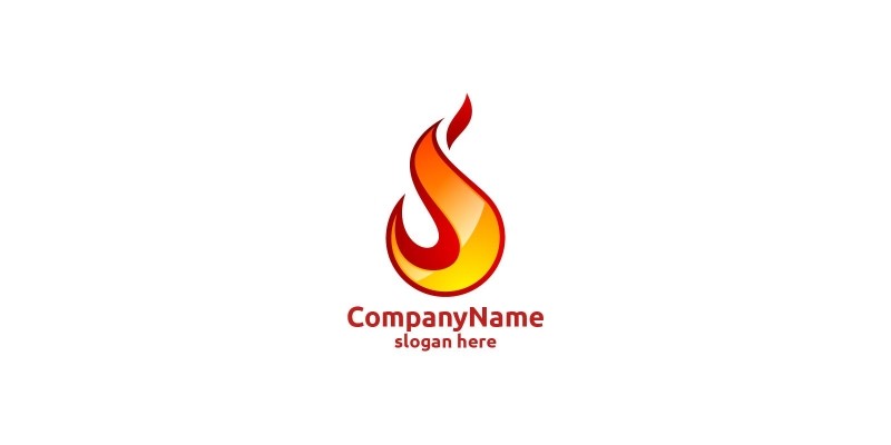 3D Fire Flame Element Logo Design