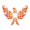 Eagle Logo With Fire And Flame Concept Design