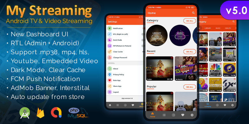 My Streaming Android App with Admin Panel