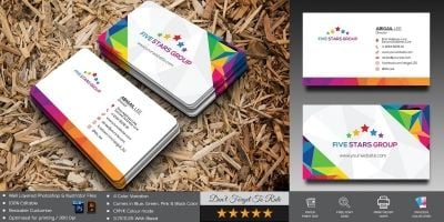 Five Stas Business Card Template