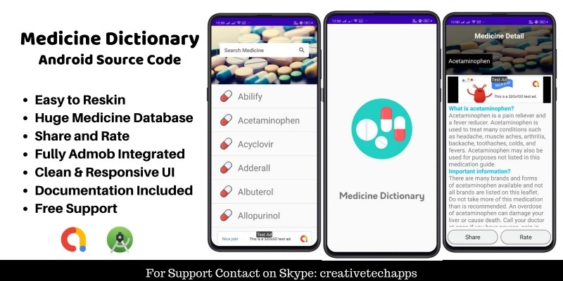 Medicine Dictionary - Android App Source Code