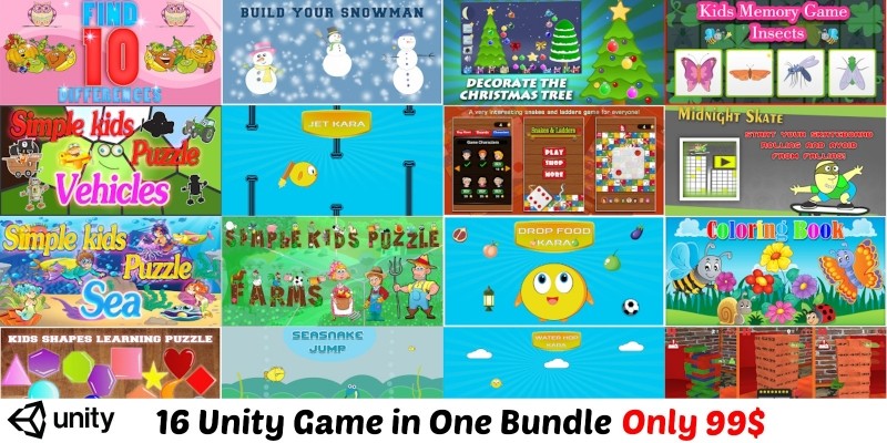 Unity Bundle - 16 Kids Games