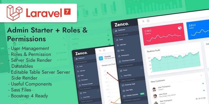 Zenco Laravel Admin Starter With User Roles