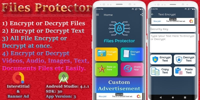 Files Protector - Encrypt and Decrypt Android App