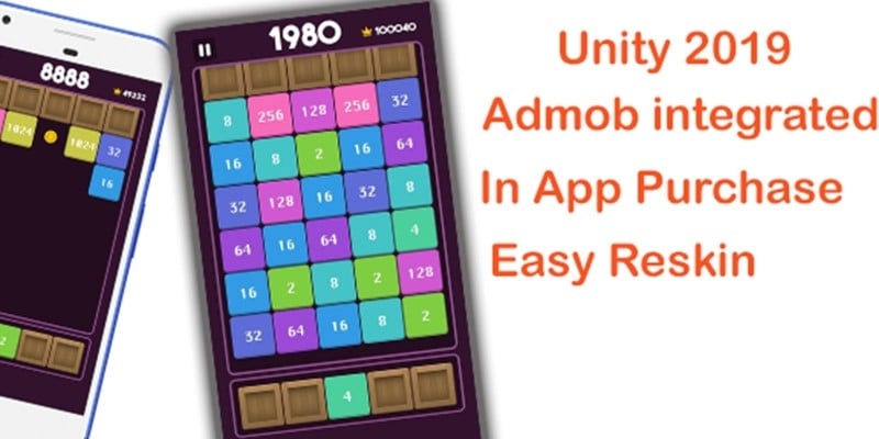2048 Shoot And Merge Puzzle Unity Source Code