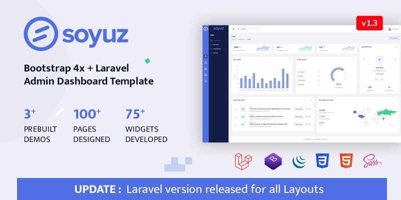 Soyuz - Laravel Bootstrap Admin Template