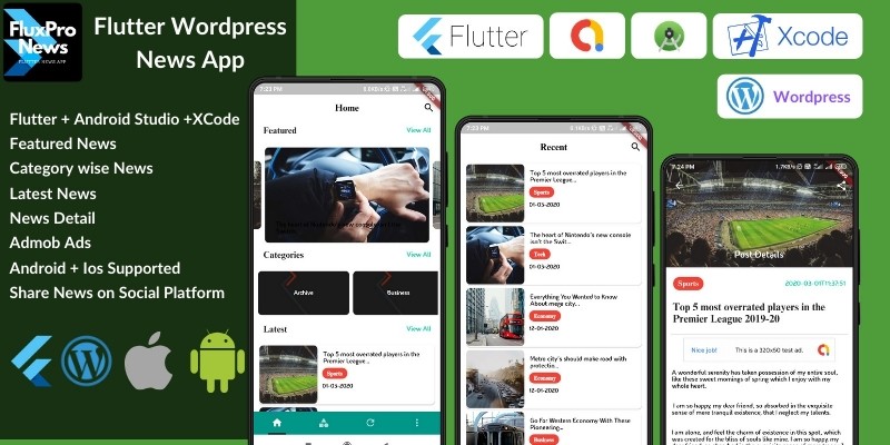 FluxPro News - Flutter Wordpress Blog News App