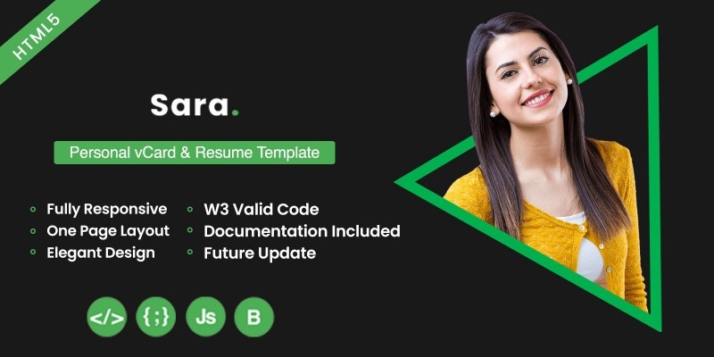 Sara Personal VCard And Resume Template