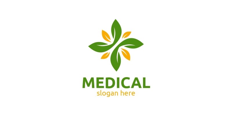 Home And Medical Cross Vector Logo Design. Nursing Home Logo