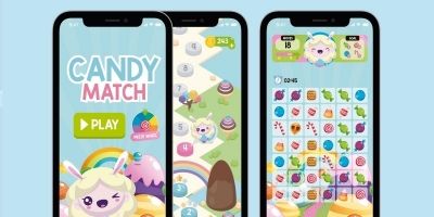 Candy Match 3 Game Assets Graphics