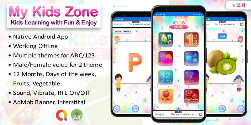 My Kids Zone - Kids Prelearning School Android App