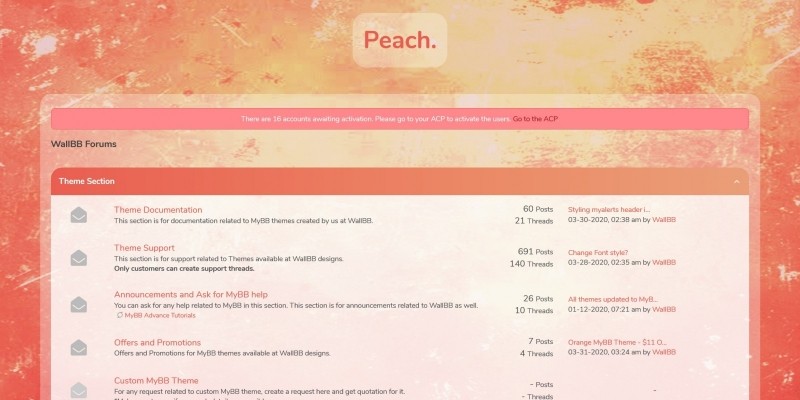 Peach Premium MyBB Theme