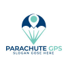 Parachute Vector Logo With GPS Pointer Design 