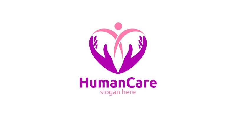 Health Care and heart Logo Design