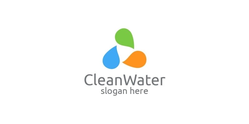 Green Water Drop Health Care Logo Design