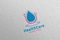 Green Water Drop Health Care Logo Design Screenshot 1