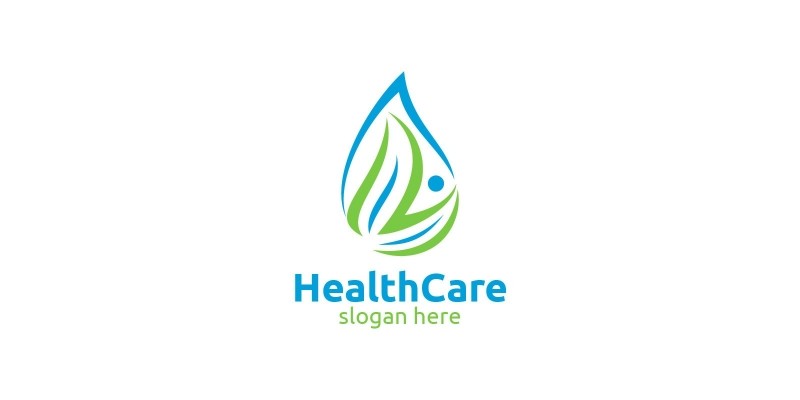 Water Drop Health Care Medical Logo Design