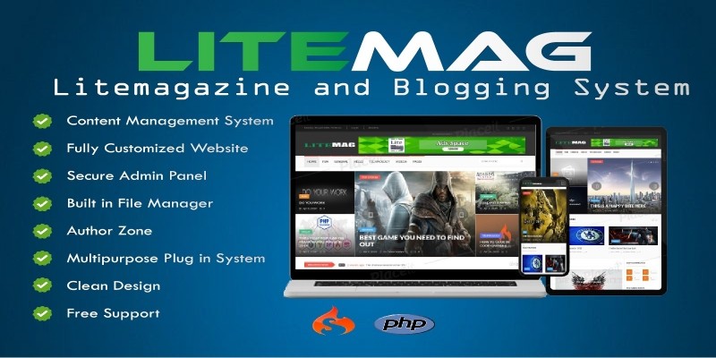 LiteMag - Self hosted CMS PHP Script