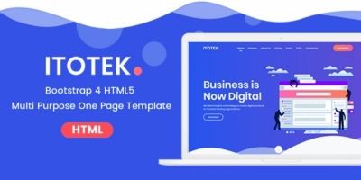 Itotek One Page Bootstrap 4  HTML 5 Theme