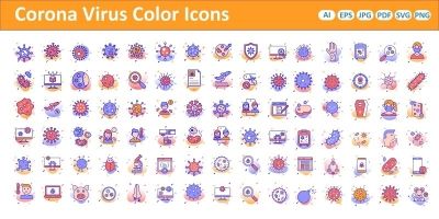  Corona Virus Color Vector icon