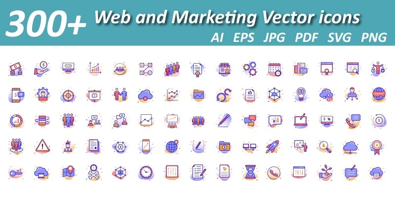 Web And Content Marketing Isolated Vector Icons 