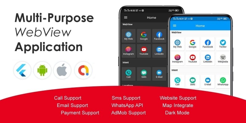 Multipurpose WebView - Flutter Complete App