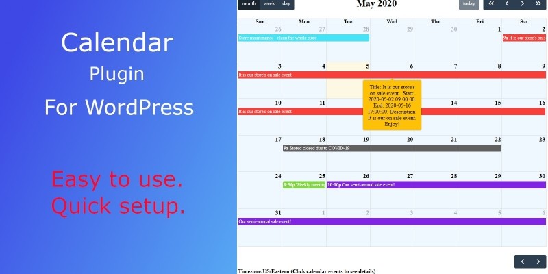 Dragon Calendar WordPress Plugin