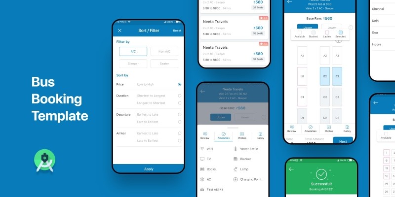 Bus Booking - Android Studio UI Template