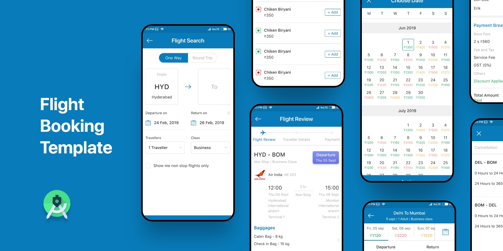 Flight Booking Android Studio Ui Template By Rushabhpatel381