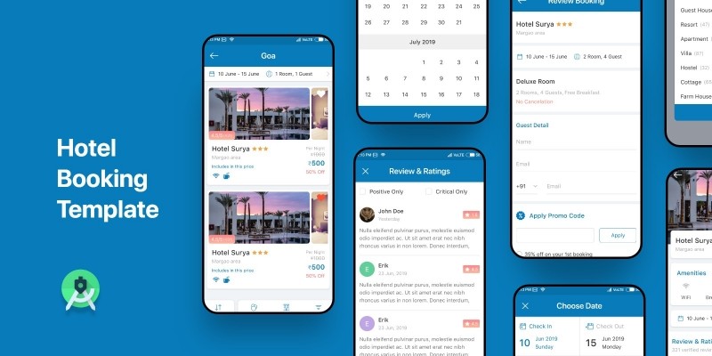 Hotel Booking - Android Studio UI Template