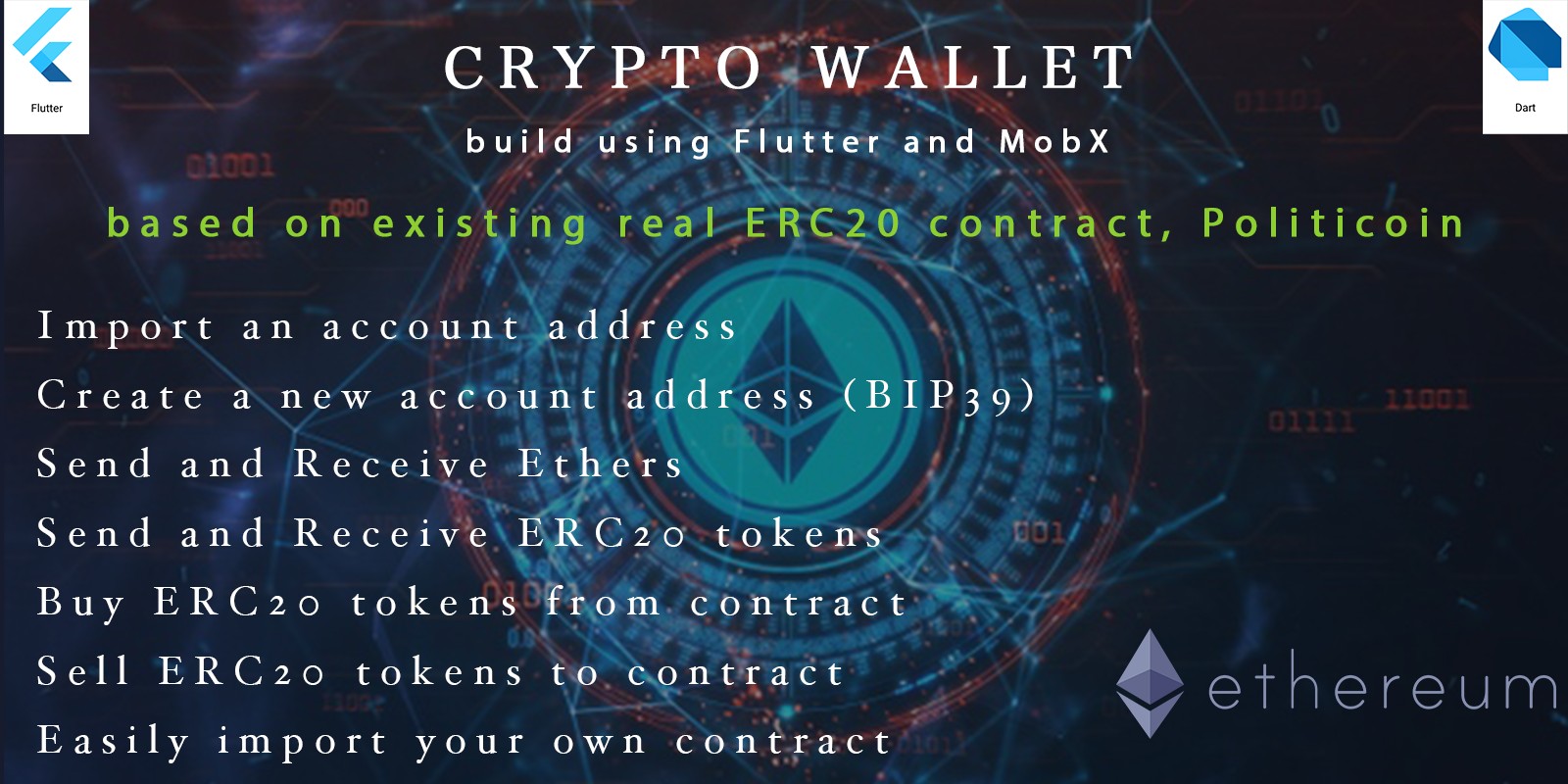 Crypto Wallet For Ethereum - Flutter App Template