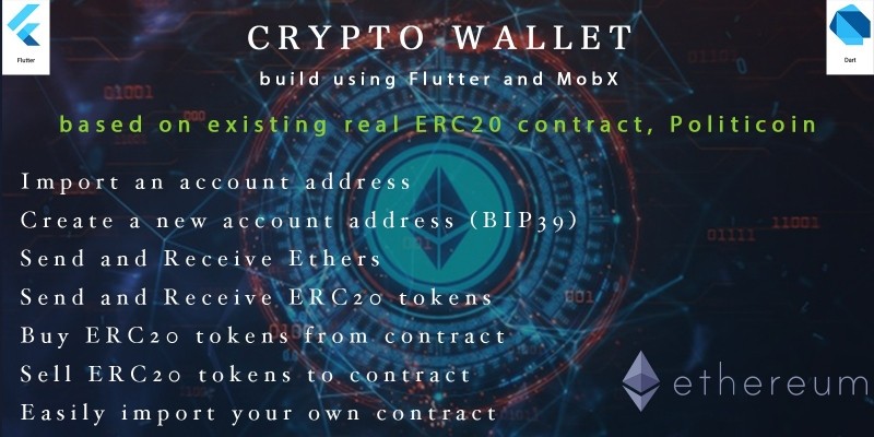 Crypto Wallet For Ethereum - Flutter App Template