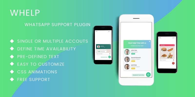 Whelp - JQuery WhatsApp Help Chat Plugin